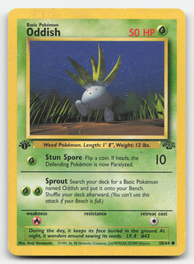 Oddish 1st Edition Jungle 58/64 C Pokemon DMG