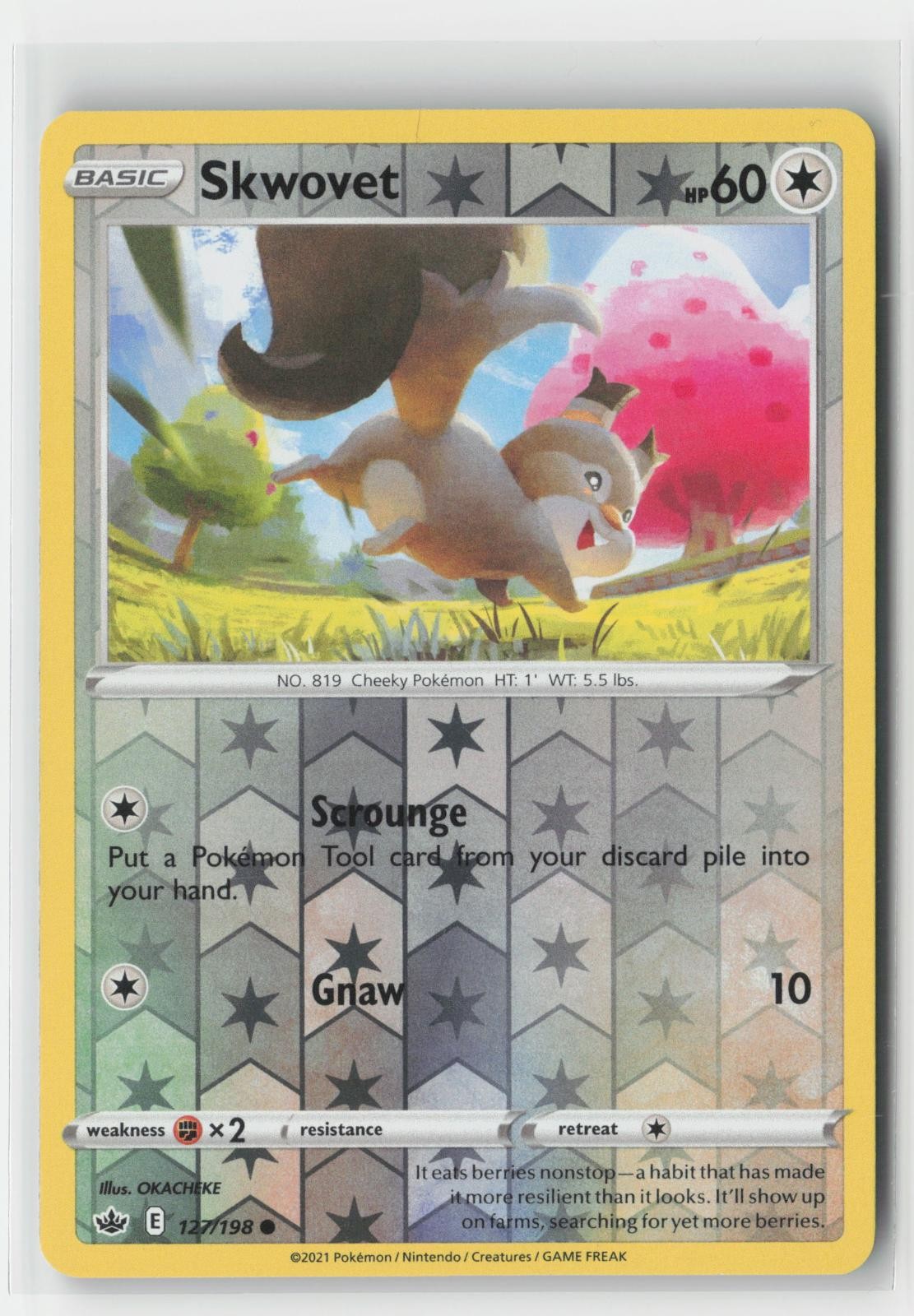 Skwovet Reverse Holo Chilling Reign 127/198 C Pokemon NM