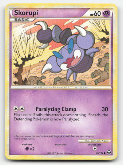 Skorupi HGSS Triumphant 76/102 C Pokemon LP