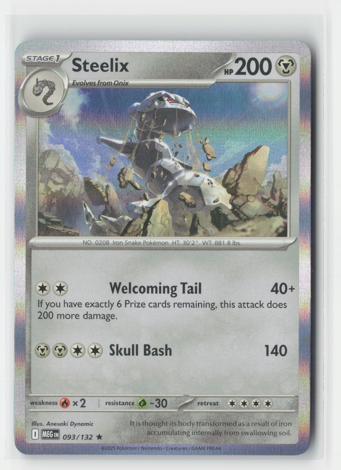 Steelix Holo ME01: Mega Evolution MEG 093/132 Pokemon TCG