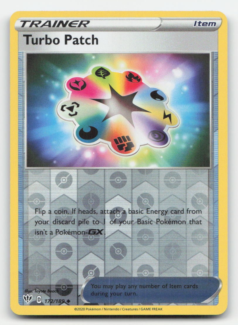 Turbo Patch Reverse Holo Darkness Ablaze 172/189 UC Pokemon NM
