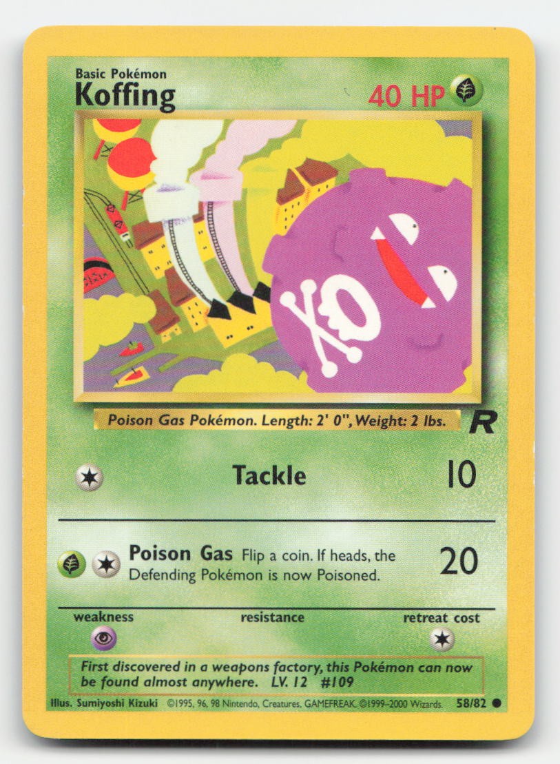 Koffing Unlimited Team Rocket 58/82 C Pokemon MP