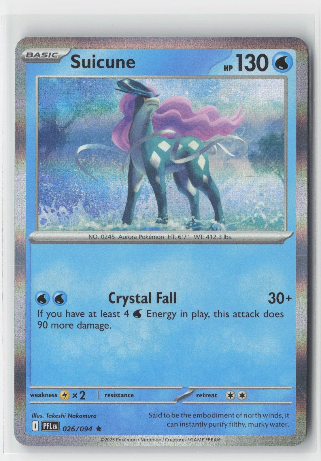 Suicune Holofoil ME02: Phantasmal Flames PFL 026/094 Pokemon TCG