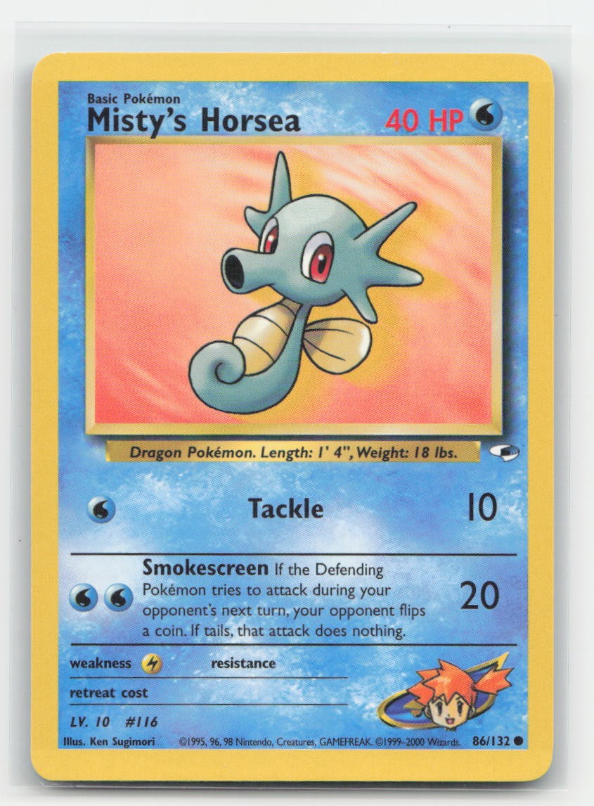 Misty's Horsea Unlimited Gym Heroes 86/132 C Pokemon LP
