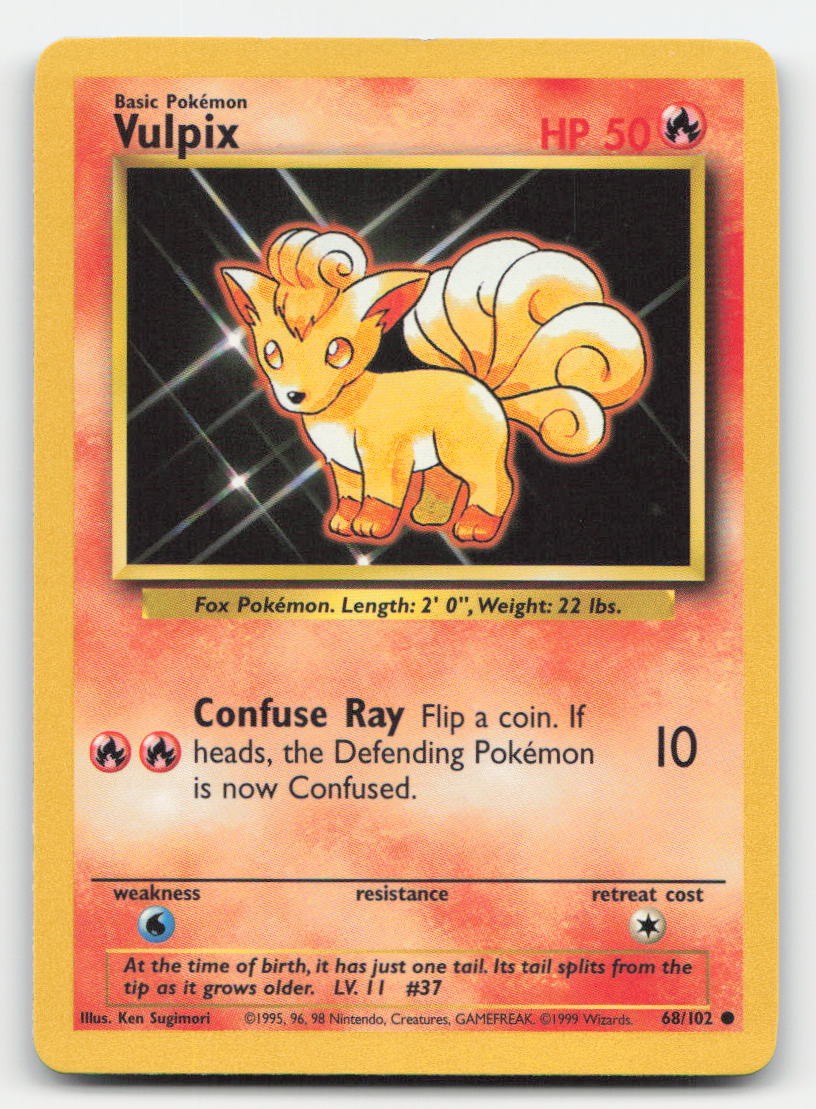 Vulpix Base Set Unlimited 68/102 C Pokemon LP