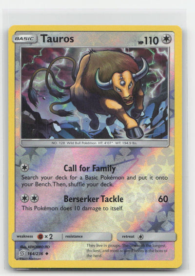 Tauros Reverse Holo Unified Minds 164/236 UC Pokemon LP