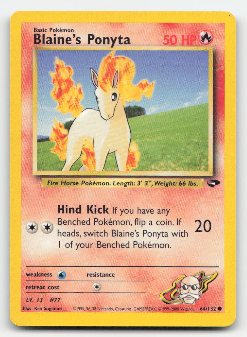 Blaine's Ponyta Unlimited Gym Challenge 64/132 C Pokemon MP