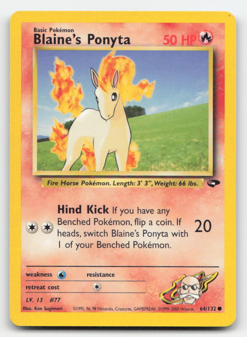 Blaine's Ponyta Unlimited Gym Challenge 64/132 C Pokemon MP