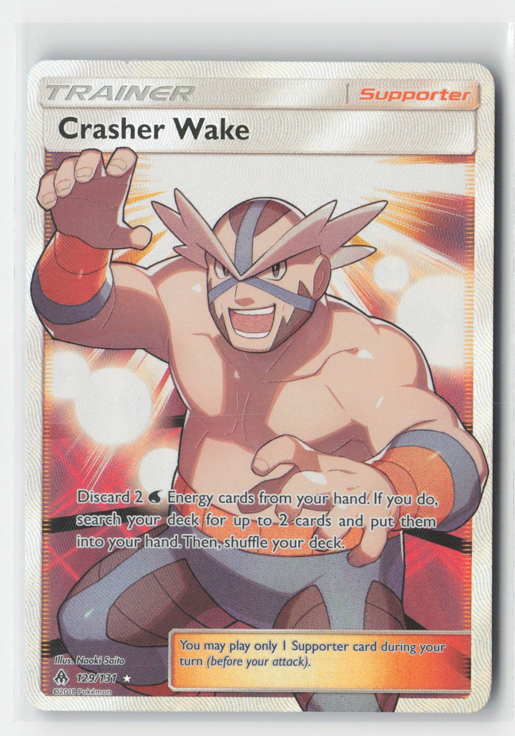 Crasher Wake (Full Art) Holo SM - Forbidden Light SM06 129/131 Pokemon TCG