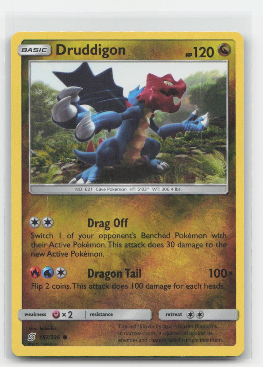 Druddigon Reverse Holo Unified Minds 157/236 C Pokemon LP