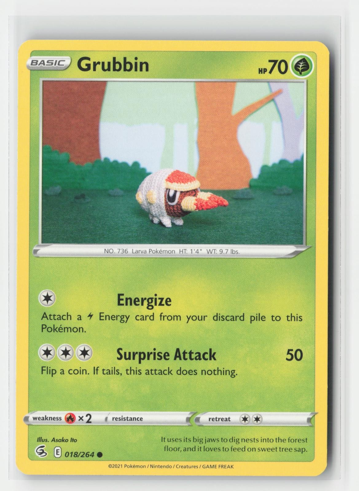 Grubbin Fusion Strike 018/264 C Pokemon LP