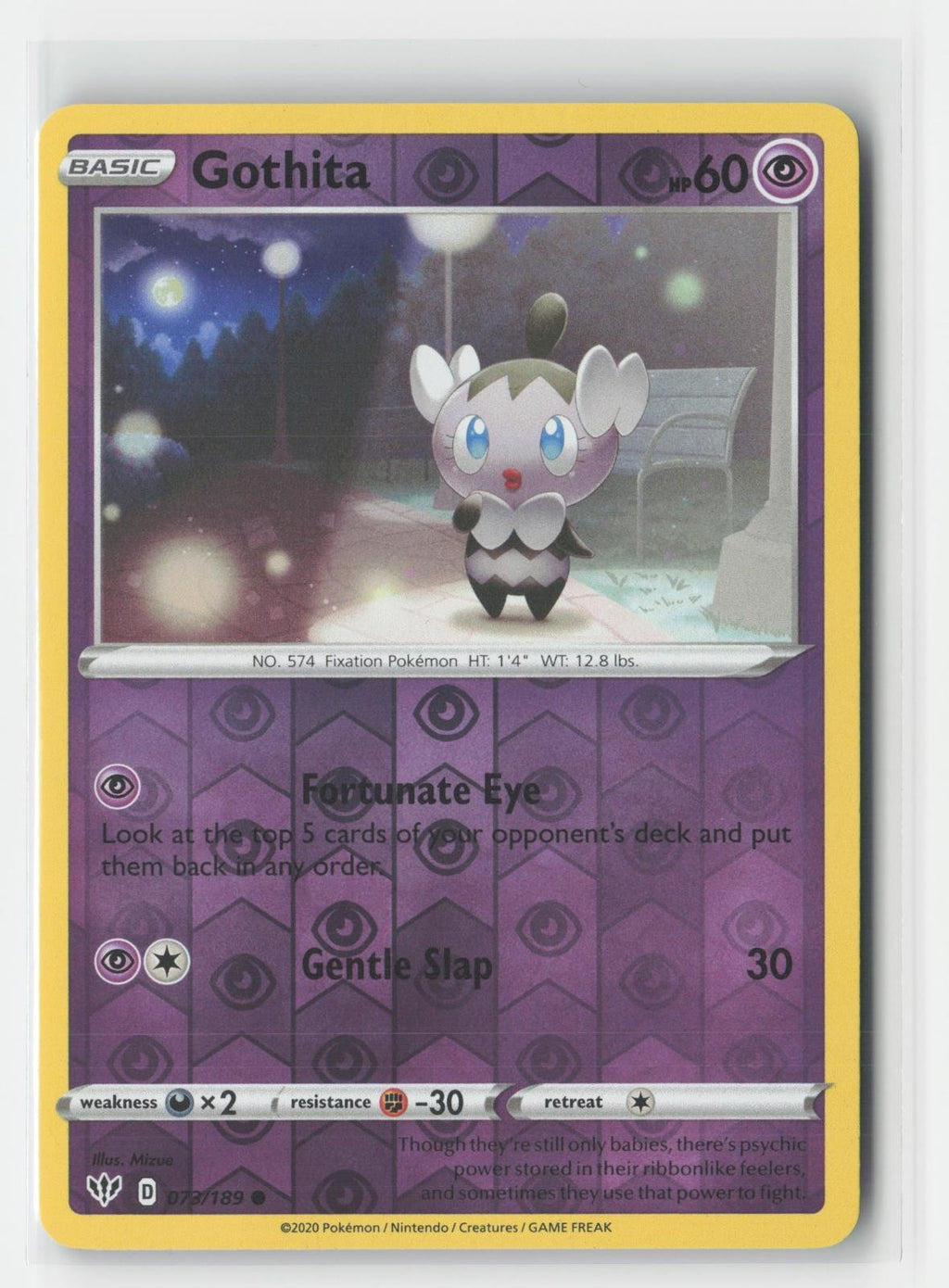 Gothita Reverse Holo Darkness Ablaze 073/189 C Pokemon NM