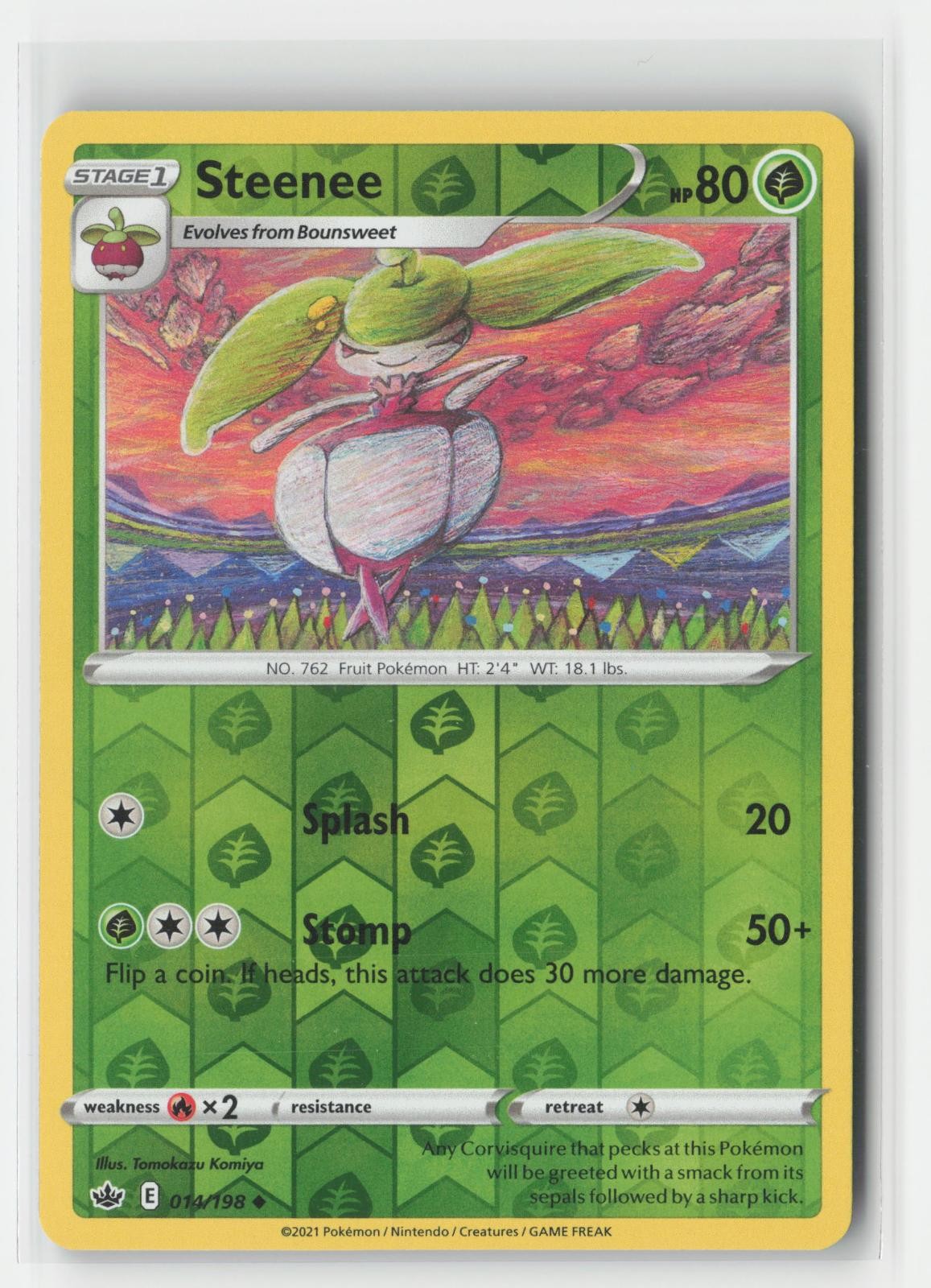 Steenee Reverse Holo Chilling Reign 014/198 UC Pokemon NM