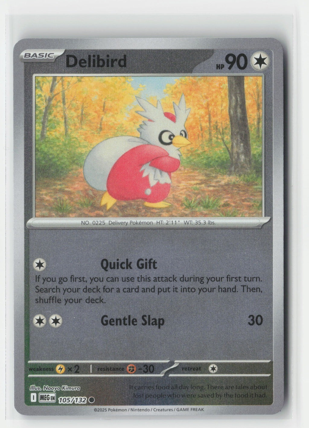 Delibird Reverse Holo ME01: Mega Evolution MEG 105/132 Pokemon TCG
