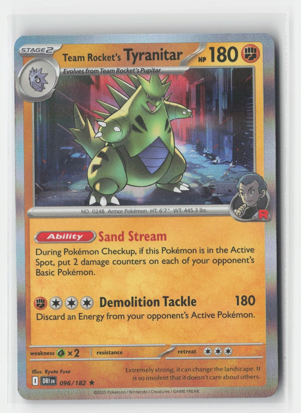 Team Rocket's Tyranitar Holo Destined Rivals 096/182 R Pokemon NM