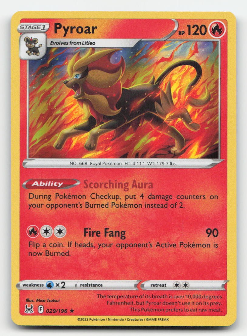 Pyroar Holo Lost Origin 029/196 R Pokemon NM