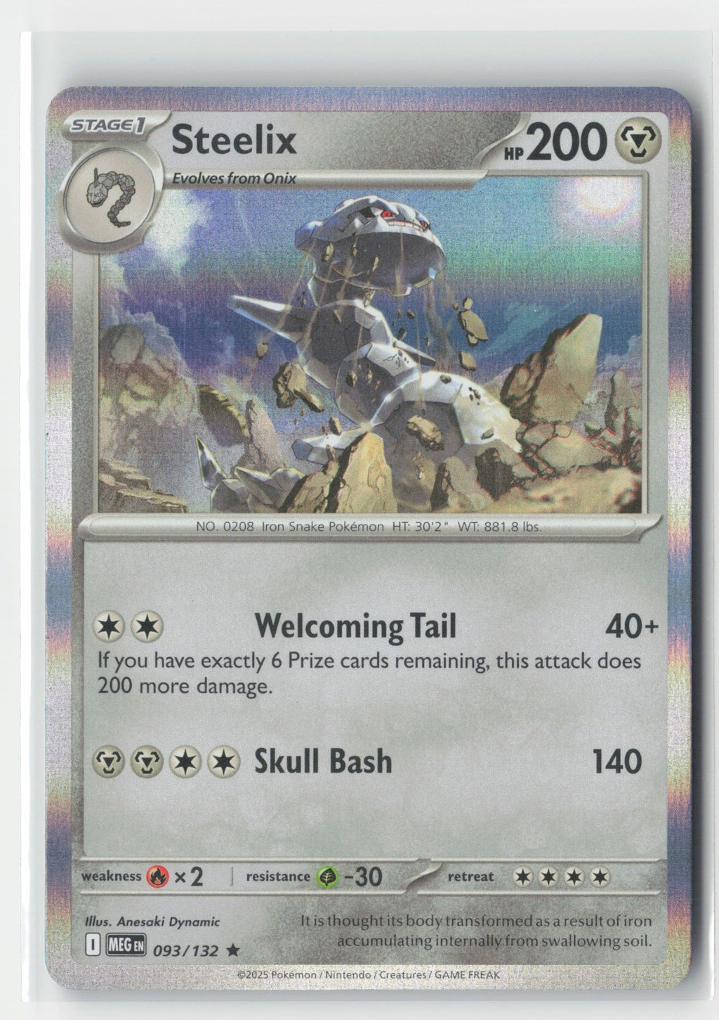 Steelix Holo ME01: Mega Evolution MEG 093/132 Pokemon TCG