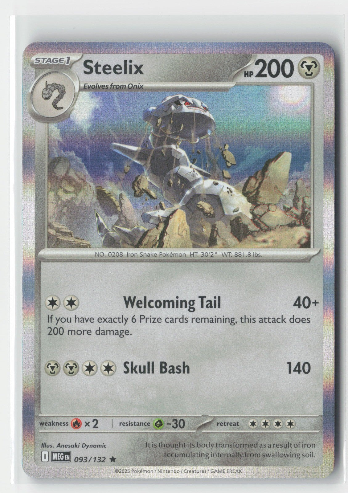 Steelix Holo ME01: Mega Evolution MEG 093/132 Pokemon TCG