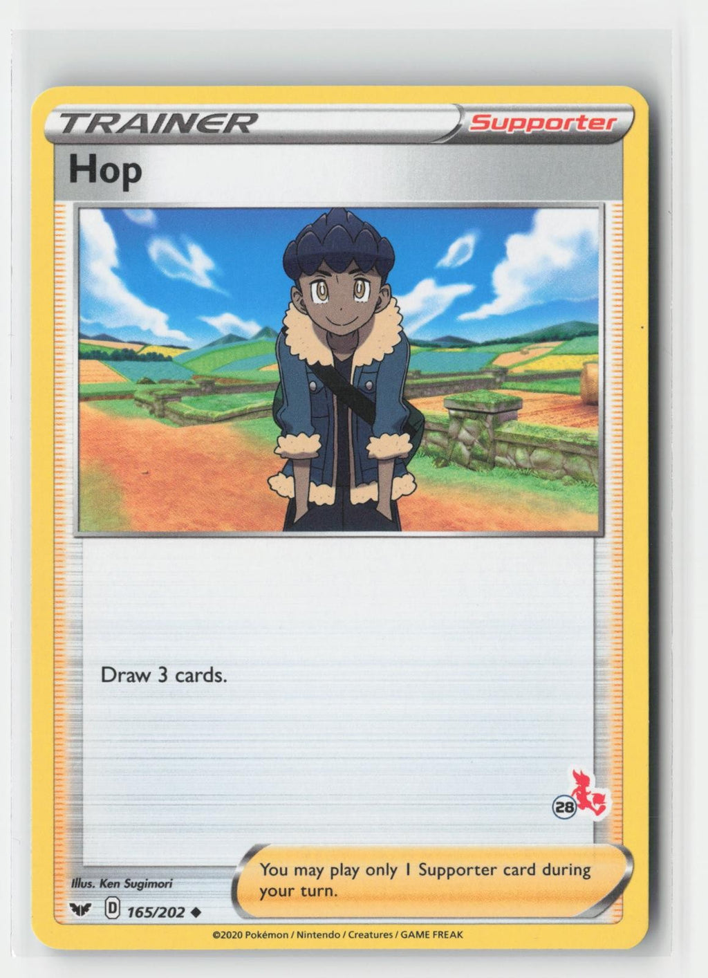 Hop (#28 Cinderace Stamped) Battle Academy 2022 165/202 P Pokemon NM