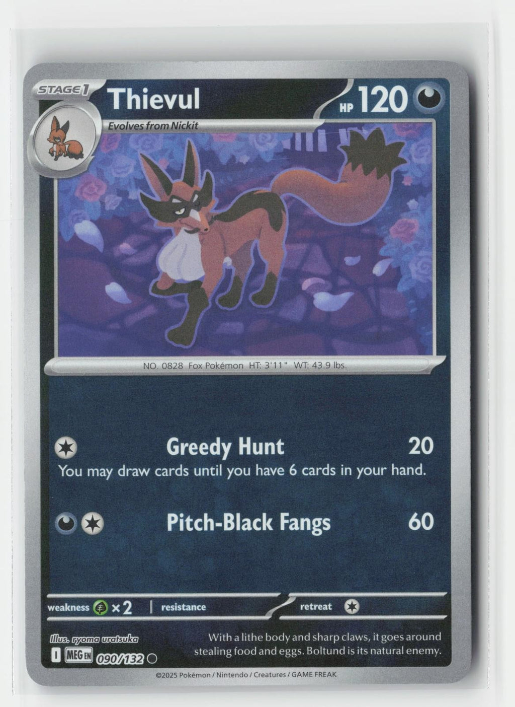 Thievul Reverse Holo Mega Evolution 090/132 C Pokemon NM