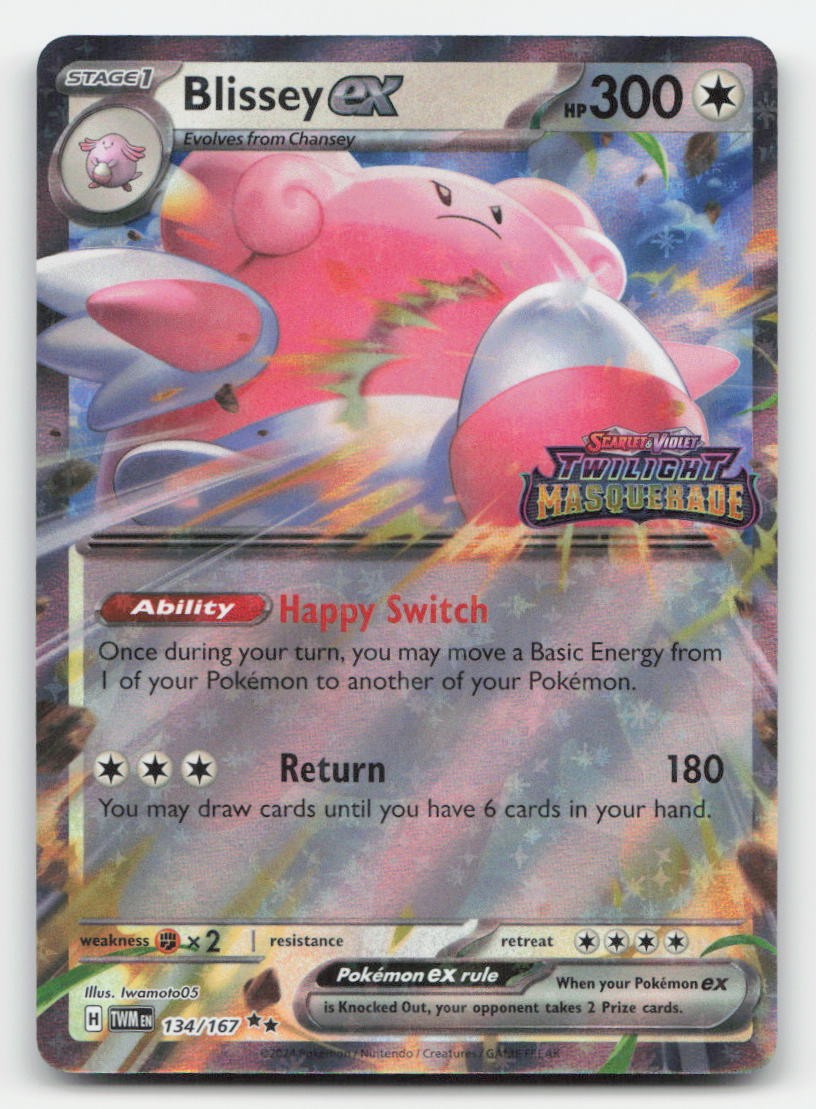 Blissey ex (Twilight Masquerade Stamped) Holo 134/167 Pokemon LP