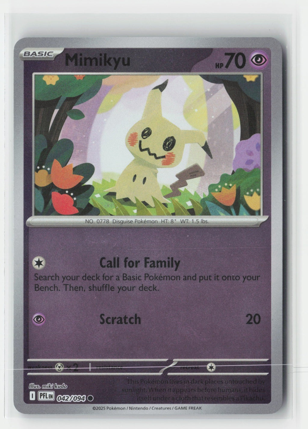 Mimikyu Reverse Holo ME02: Phantasmal Flames PFL 042/094 Pokemon TCG