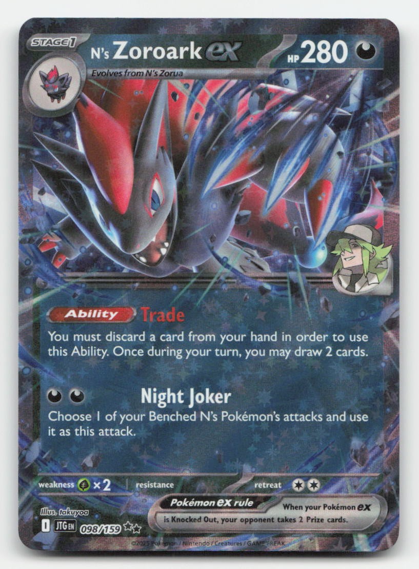 N's Zoroark ex Holo Journey Together 098/159 Double Rare Pokemon NM
