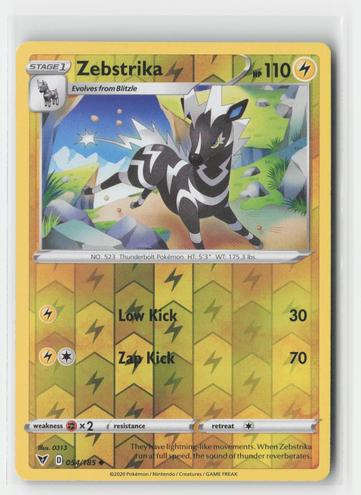 Zebstrika Vivid Voltage 054/185 UC Pokemon Reverse Holo NM