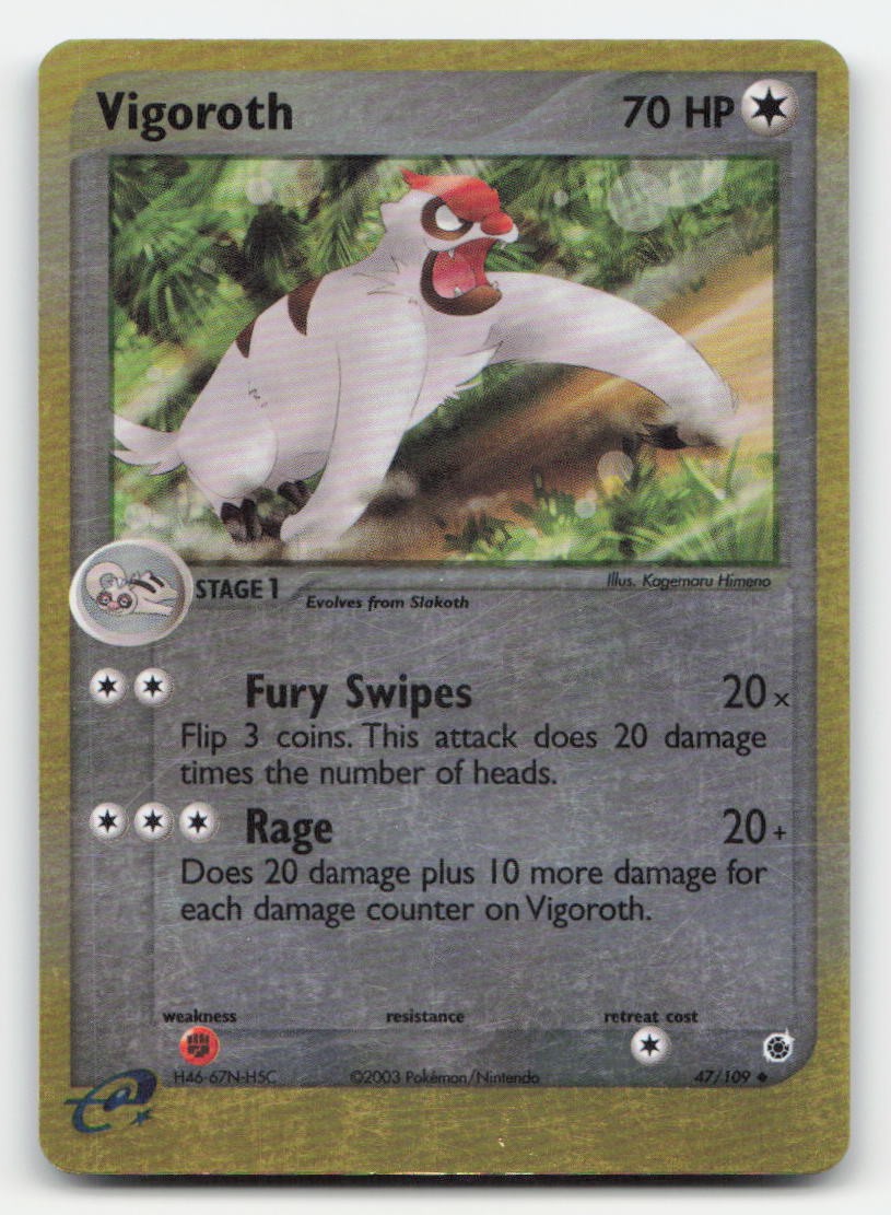 Vigoroth Reverse Holo Ruby & Sapphire 47/109 UC Pokemon MP
