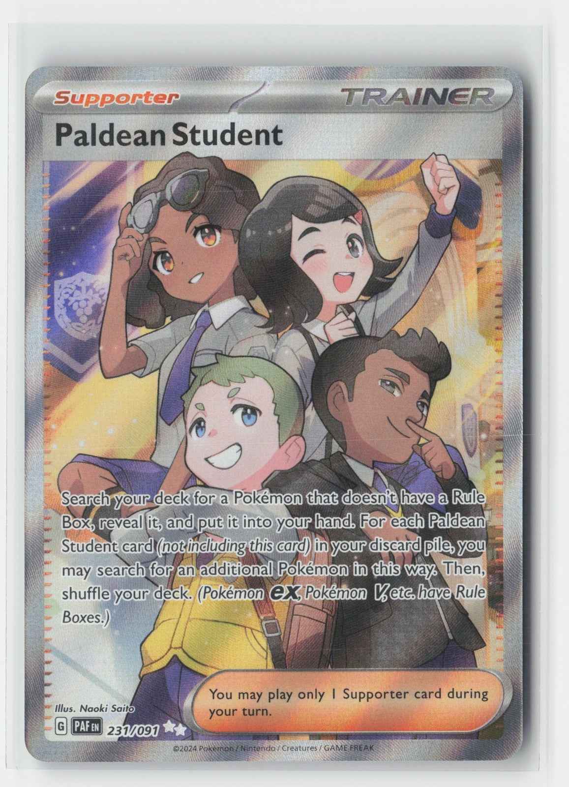 Paldean Student Holo SV: Paldean Fates PAF 231/091 Pokemon TCG