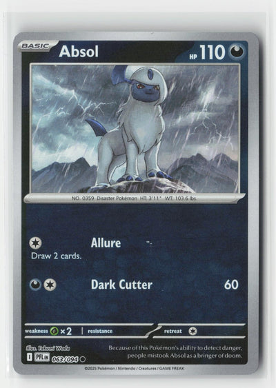 Absol Reverse Holo Phantasmal Flames 063/094 C Pokemon NM