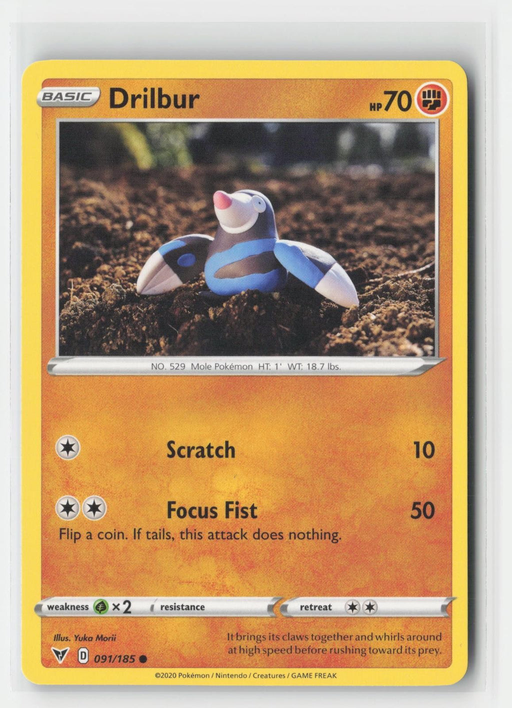 Drilbur Vivid Voltage 091/185 C Pokemon NM