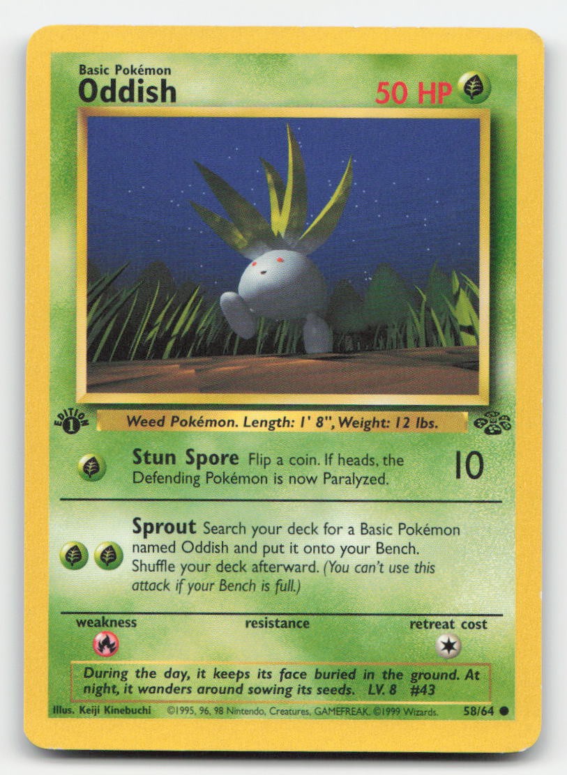 Oddish 1st Edition Jungle 58/64 C Pokemon HP