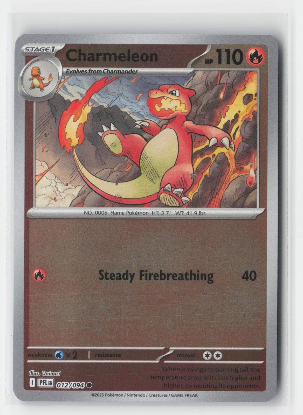 Charmeleon Phantasmal Flames 012/094 C Pokemon Reverse Holo NM