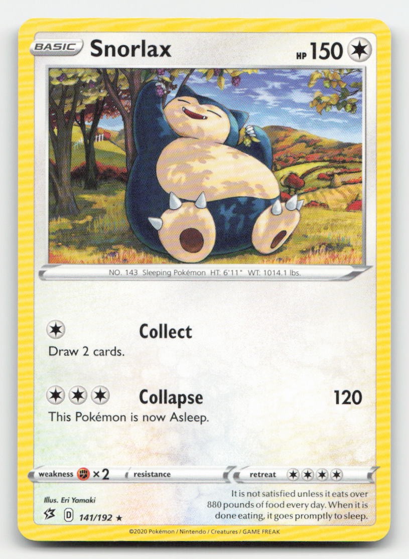 Snorlax Rebel Clash 141/192 R Pokemon NM
