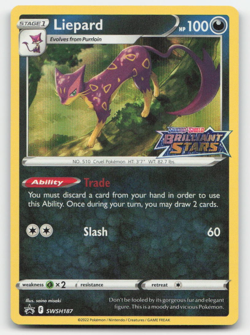 Liepard Holo Sword & Shield Promo SWSH187 P Pokemon NM