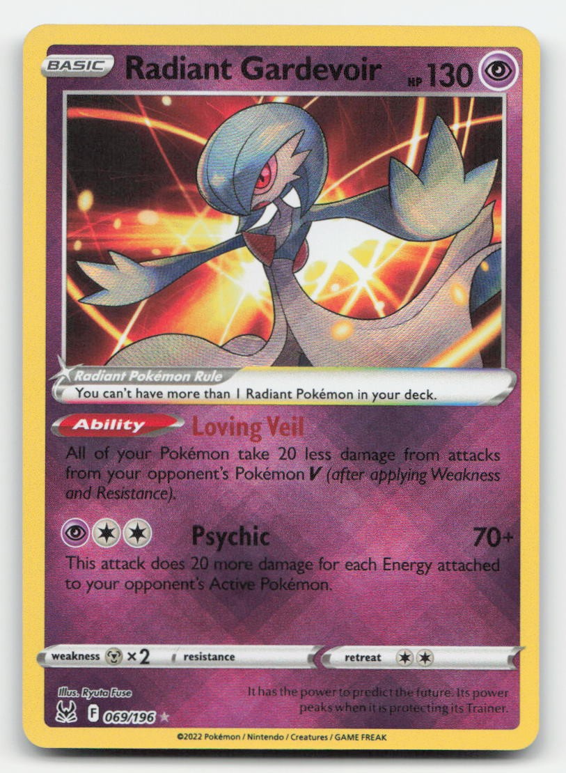 Radiant Gardevoir Lost Origin 069/196 Radiant Rare Pokemon LP
