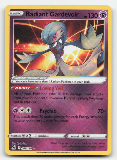 Radiant Gardevoir Lost Origin 069/196 Radiant Rare Pokemon LP