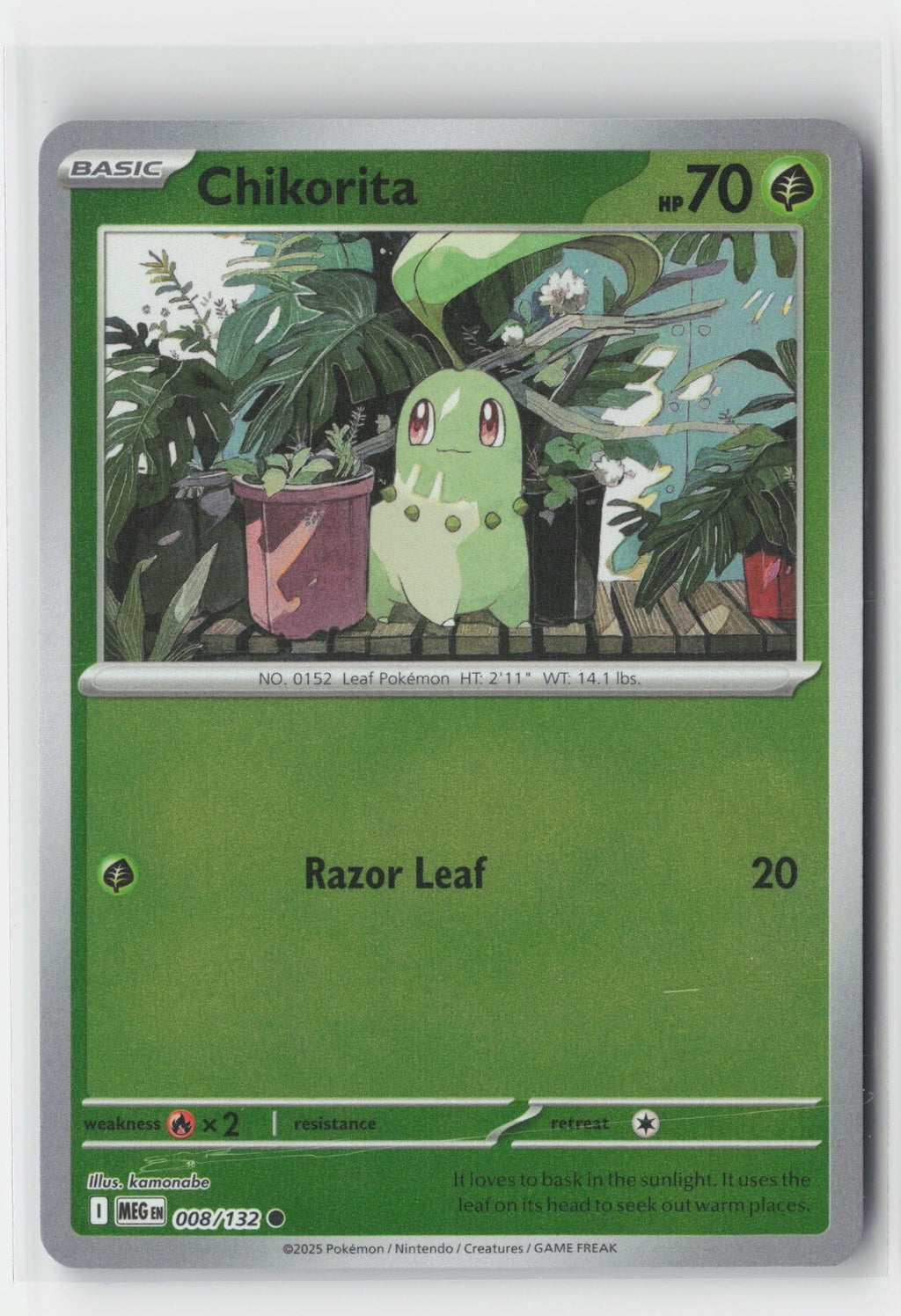 Chikorita Reverse Holo ME01: Mega Evolution MEG 008/132
