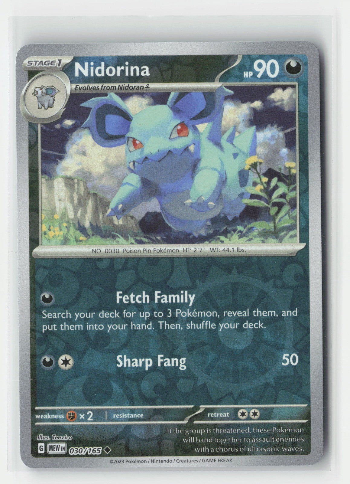 Nidorina Reverse Holo SV: Scarlet & Violet 151 MEW 030/165 Pokemon TCG