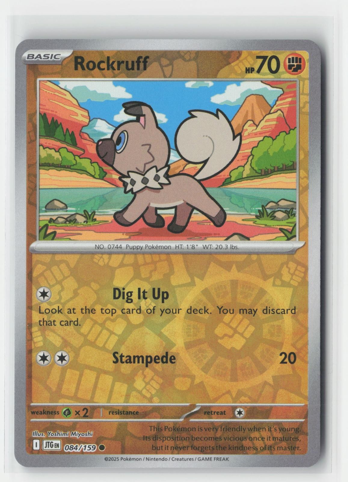 Rockruff Reverse Holo Journey Together 084/159 C Pokemon NM