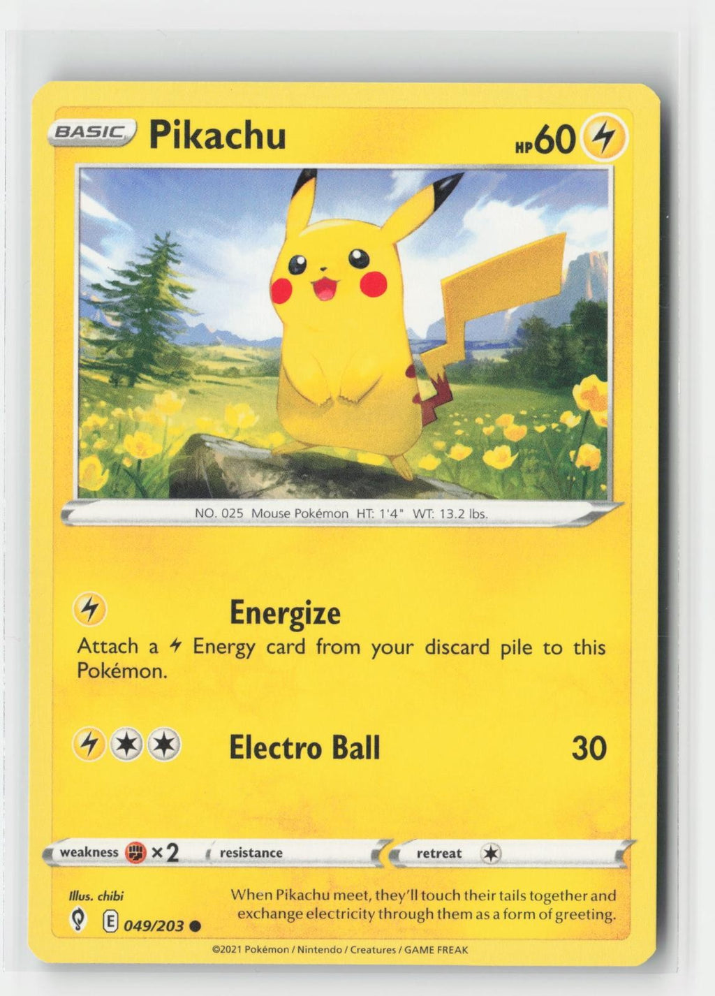 Pikachu Evolving Skies 049/203 C Pokemon LP