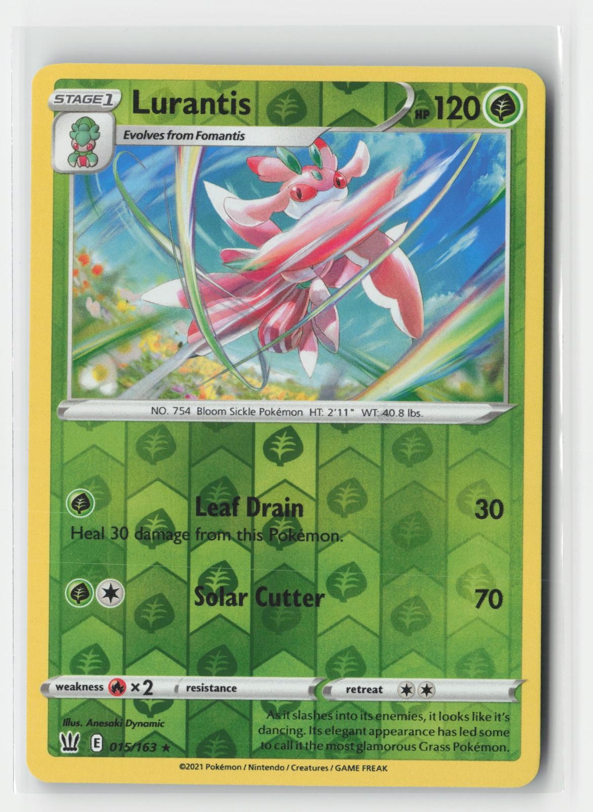 Lurantis Battle Styles 015/163 R Pokemon Reverse Holo NM