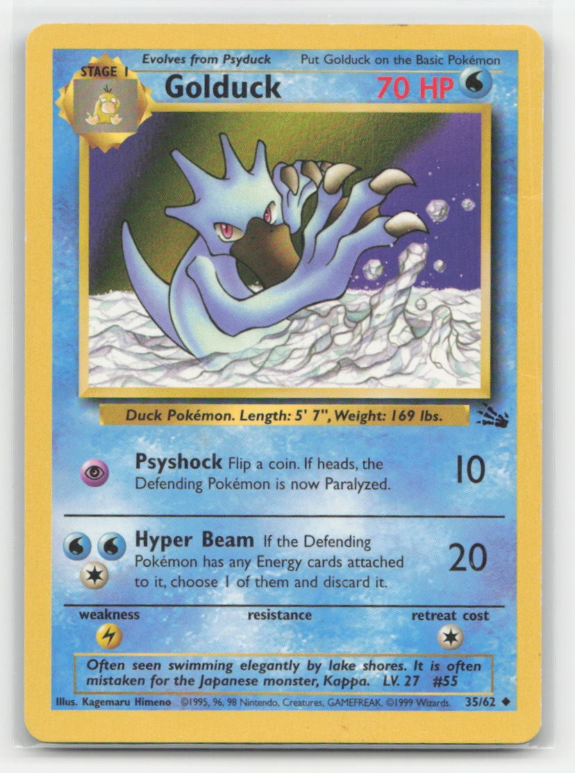 Golduck Fossil 35/62 UC Pokemon HP