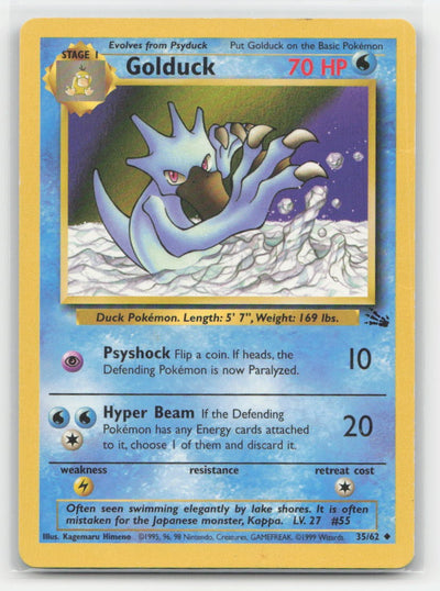 Golduck Fossil 35/62 UC Pokemon HP