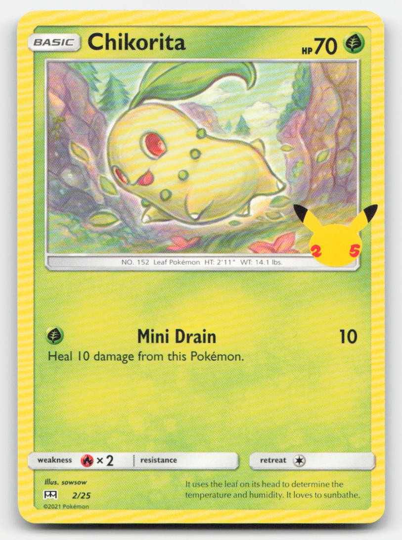 Chikorita McDonald's 25th Anniversary Promos 002/025 P Pokemon NM