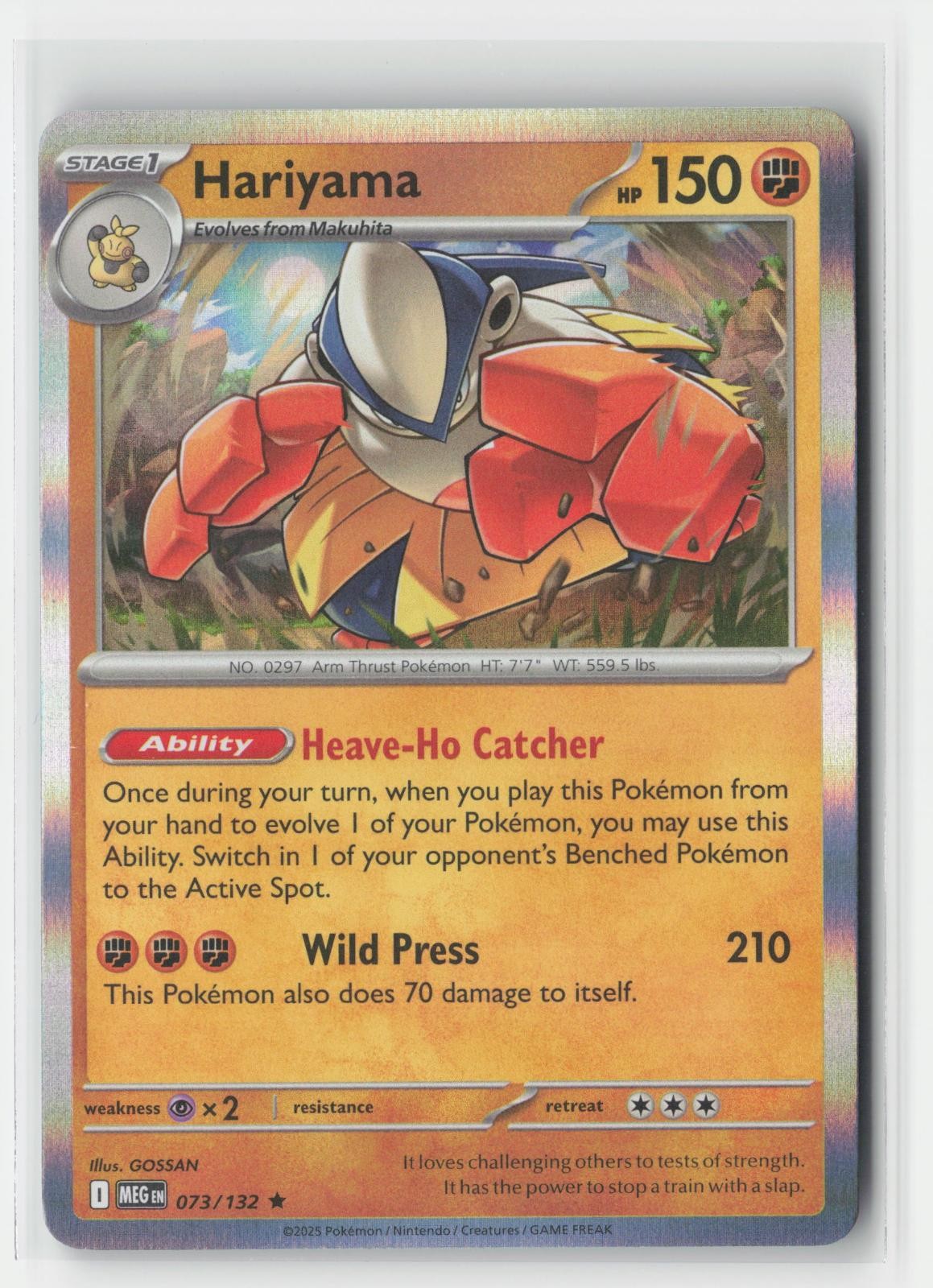 Hariyama Holo Mega Evolution 073/132 R Pokemon NM