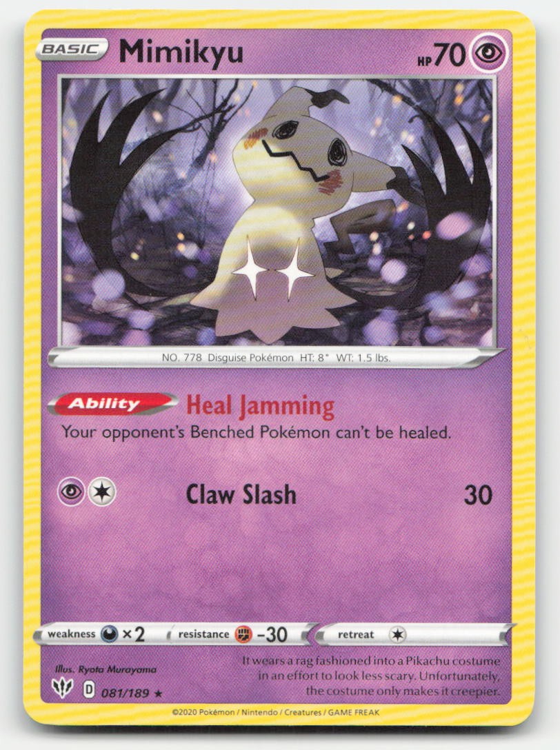 Mimikyu Darkness Ablaze 081/189 R Pokemon NM