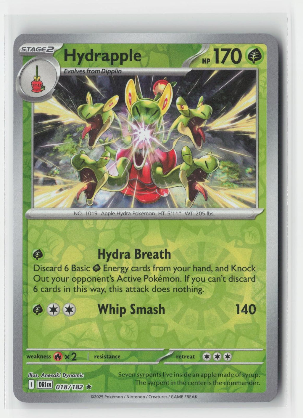 Hydrapple Reverse Holo Destined Rivals 018/182 R Pokemon NM