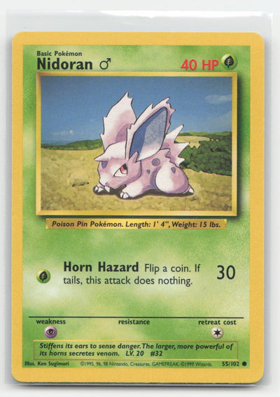 Nidoran M Base Set Unlimited 55/102 C Pokemon MP